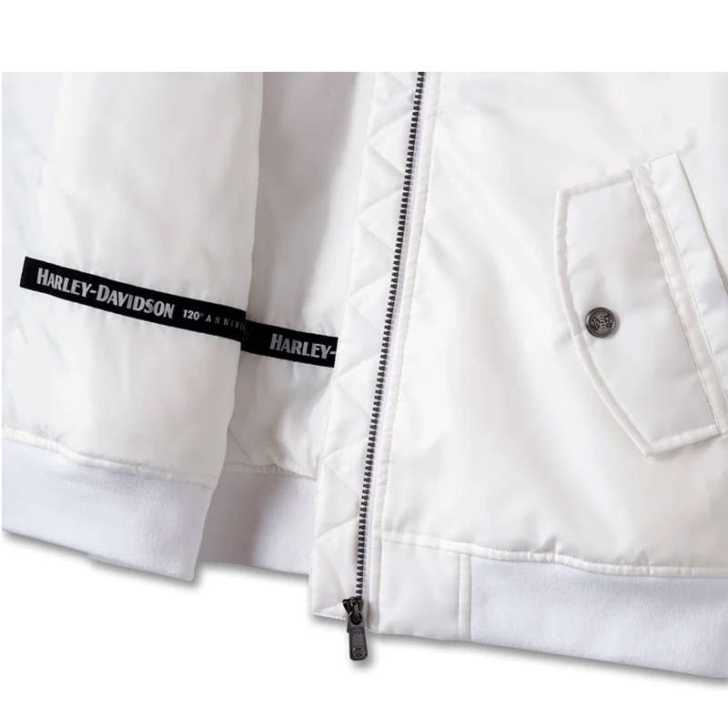 Womens 120th Anniversary Bomber Jacket White - L