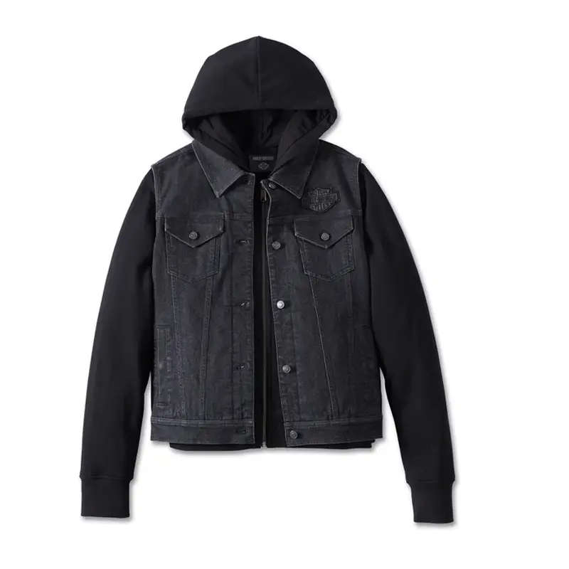 Women's Kickstart 3-in-1 Black Denim Jacket - Black Beauty - M