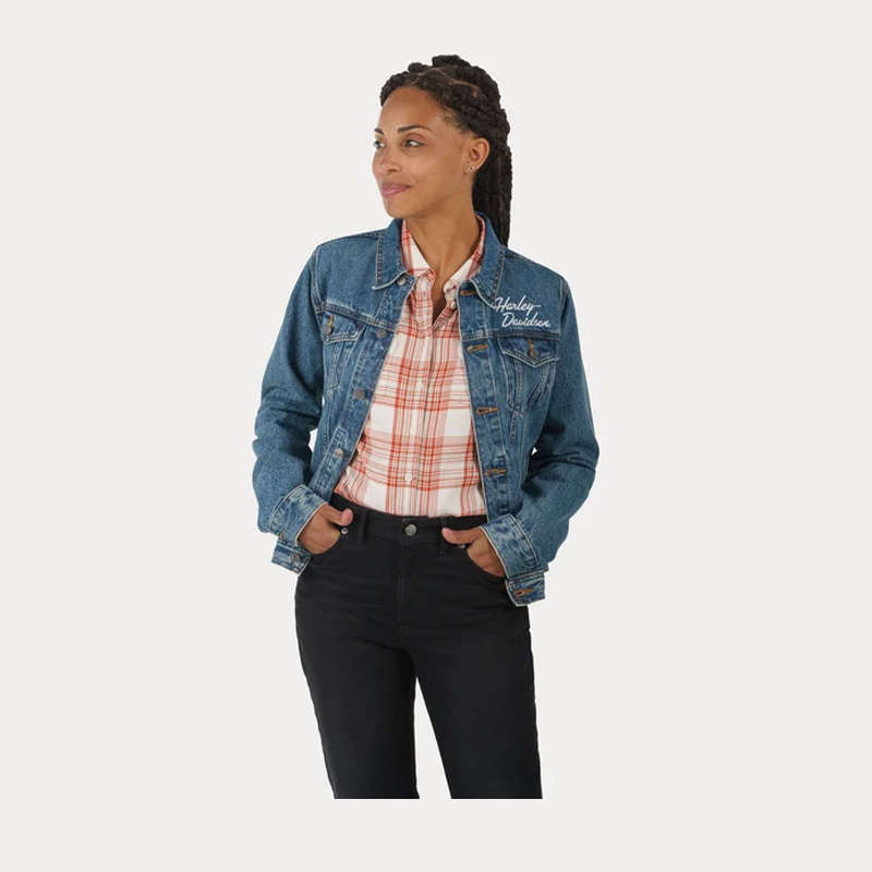 Women's Essential Bar &amp; Shield Denim Jacket - Medium Indigo - 2W