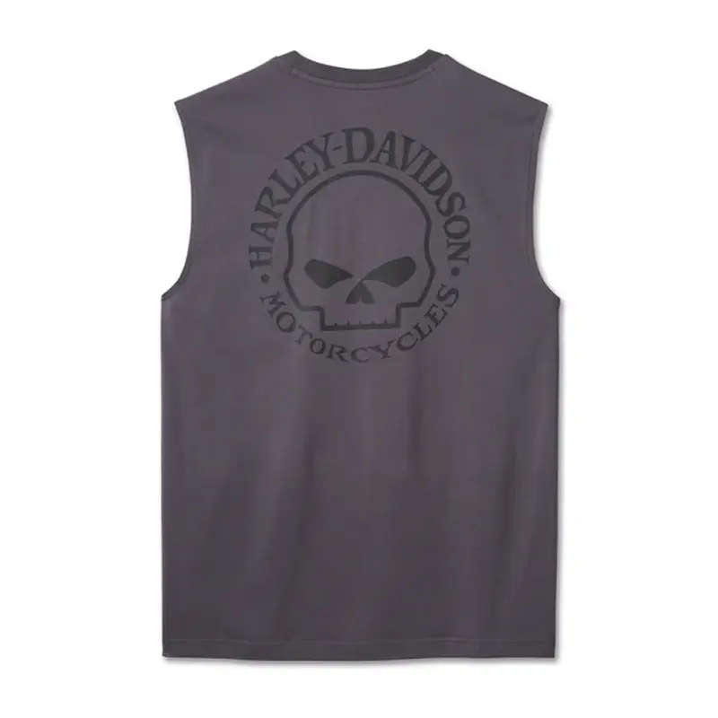 Men's Willie G Skull Muscle Tee - Blackened Pearl - 4XL