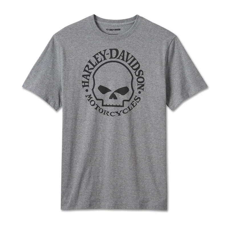 Men's Willie G Skull Tee - Medium Heather Grey - S