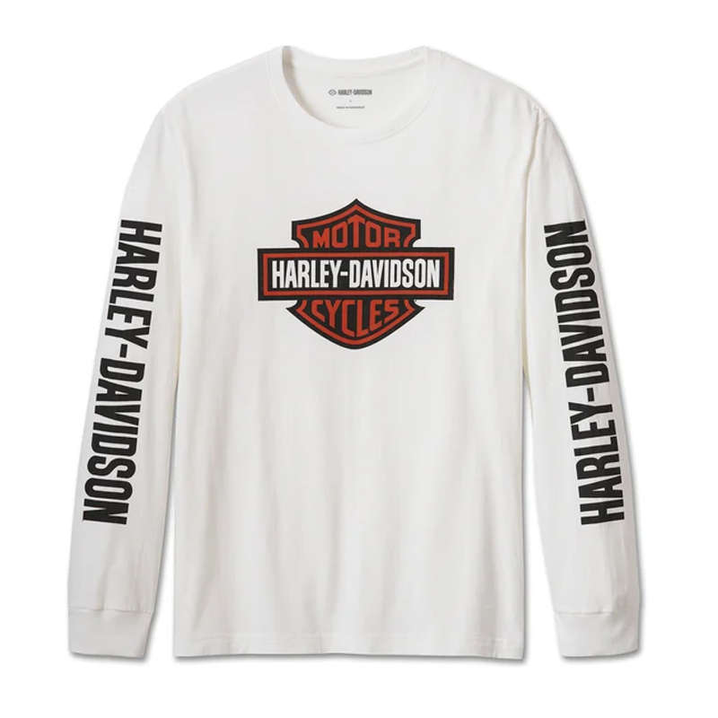 Men's Bar &amp; Shield Long Sleeve Tee - White - 4XL