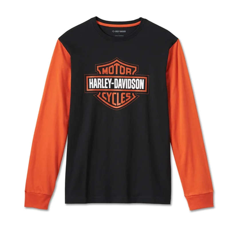 Mens Bar &amp; Shield Long Sleeve Colorblocked Raglan Tee - S