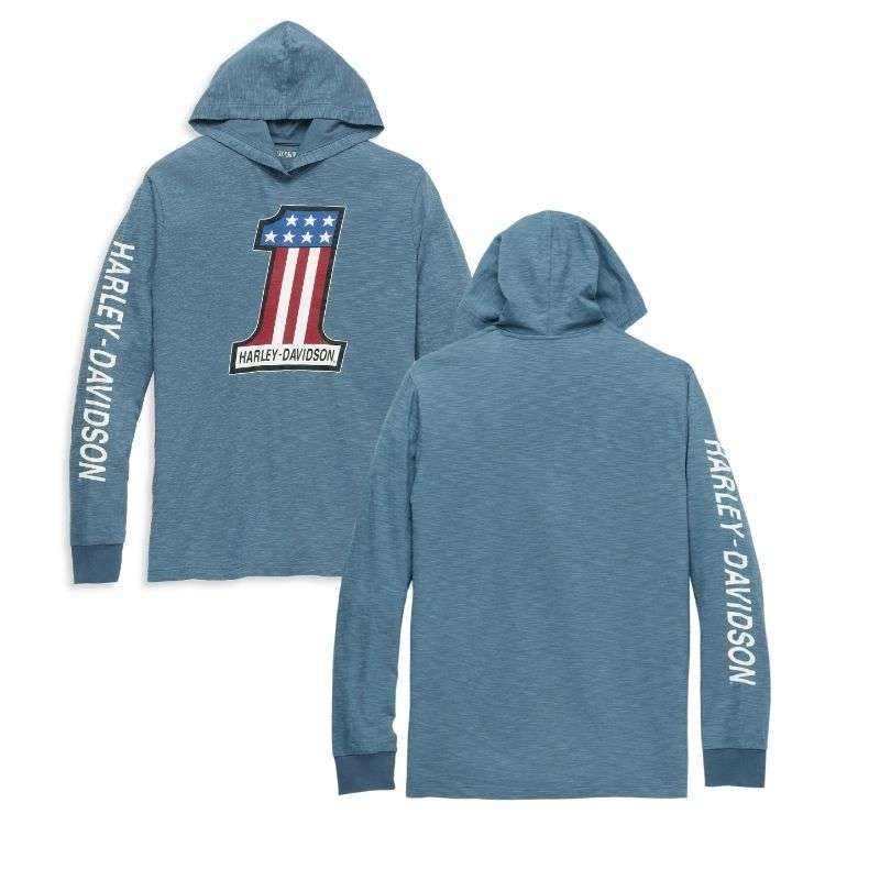 Mens #1 Race Slub Jersey Hooded Graphic Tee - 2XL
