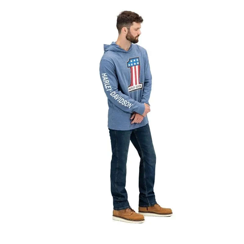 Mens #1 Race Slub Jersey Hooded Graphic Tee - 2XL
