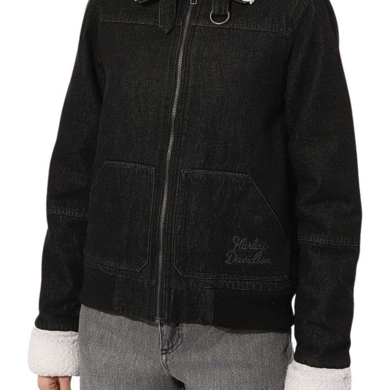 Womens Transcendent Sherpa Lined Denim Jacket - XL