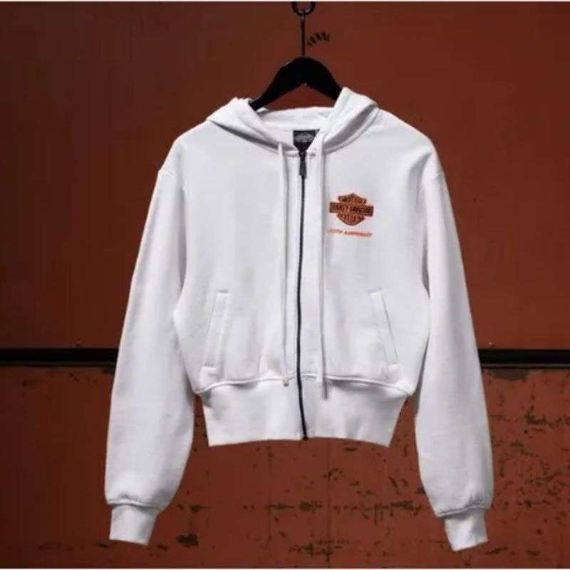 Women's 120th Anniversary Zip Front Hoodie Bright White - L