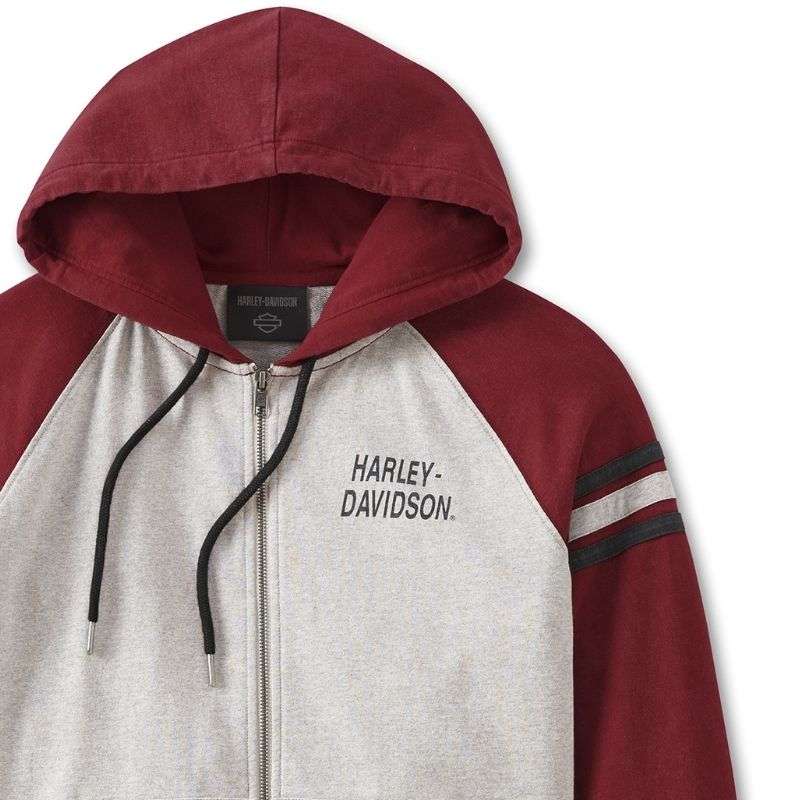 Women's Special Liberty Zip Front Hoodie - Colorblocked - Winery - XL