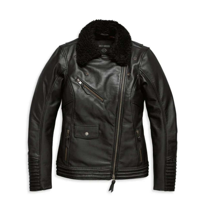 Women's Black Leather Maverick Jacket - 2XL