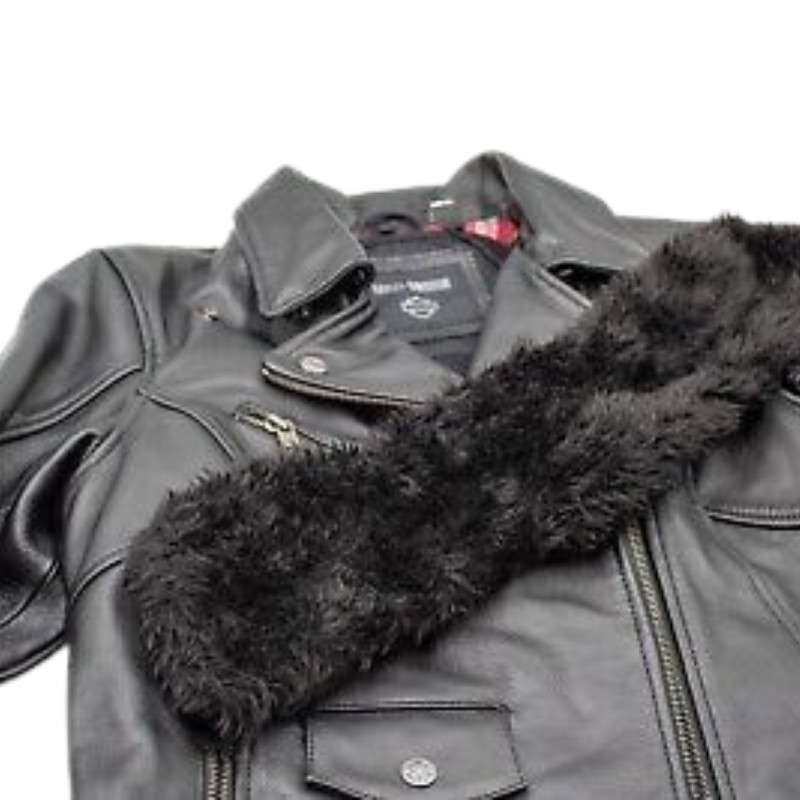Women's Black Leather Maverick Jacket - 2XL