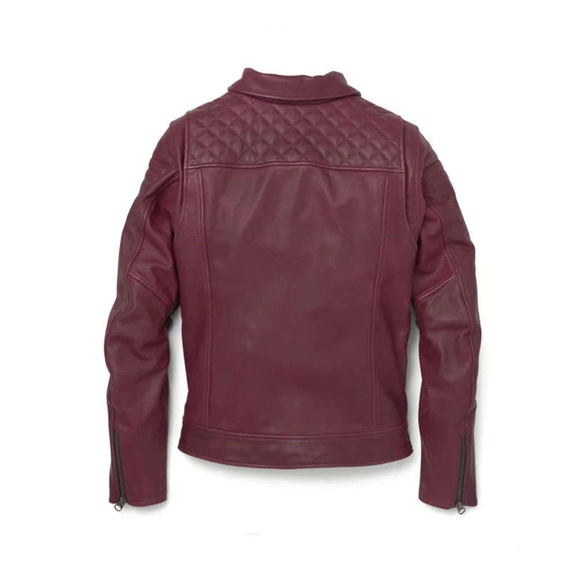 Women's Bezel Biker Collar Leather Jacket - L