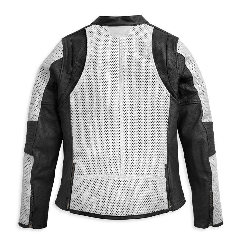 Womens Hideaway Perforated Leather Jacket - L