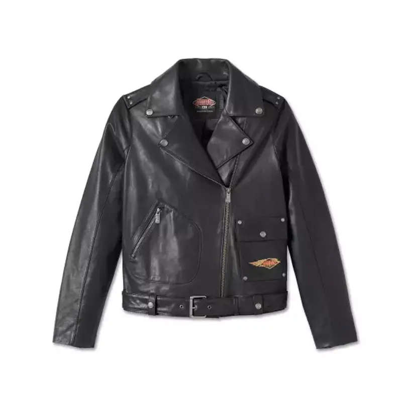 Women's 120th Anniversary D-Pocket Biker Leather Jacket - L