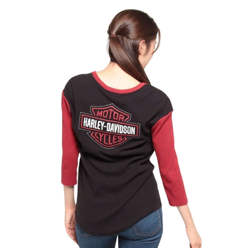Women's Pride Contrast Henley - Colorblocked - Black Beauty - XL