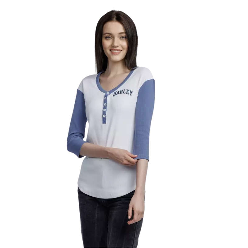 Women's Pride Contrast Henley - Colorblocked - Bright White - L