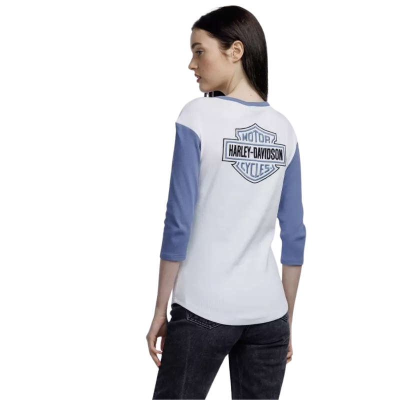Women's Pride Contrast Henley - Colorblocked - Bright White - L