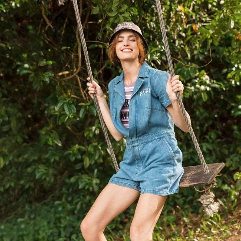 Women's Hero Denim Jumpsuit - L