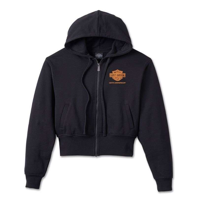 Women's 120th Anniversary Zip Front Hoodie Black - XL