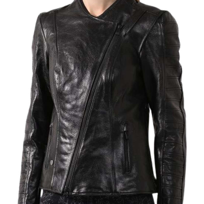 Women's Ozello Perforated Leather Jacket - L