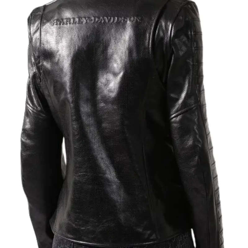 Women's Ozello Perforated Leather Jacket - L