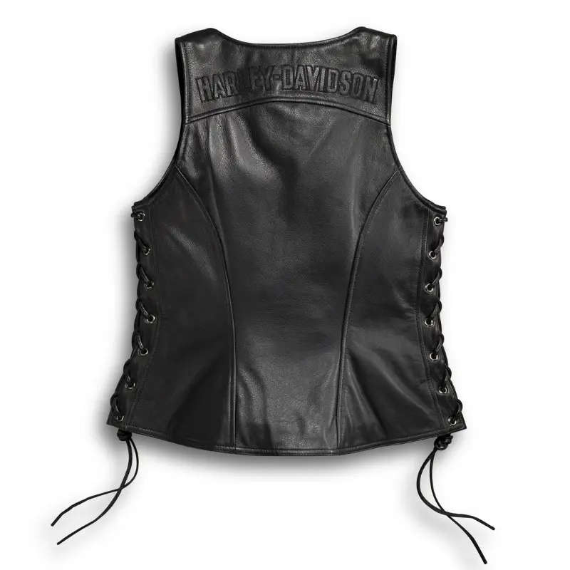 Womens Avenue Leather Vest Side Lacing - S