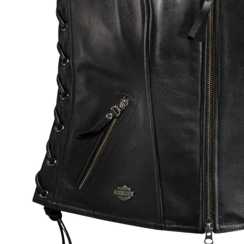 Womens Avenue Leather Vest Side Lacing - S