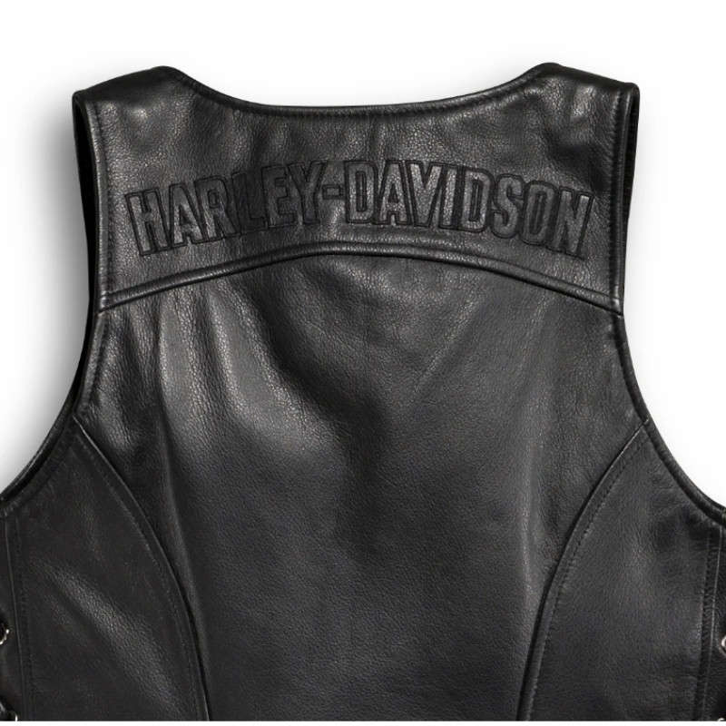 Womens Avenue Leather Vest Side Lacing - S