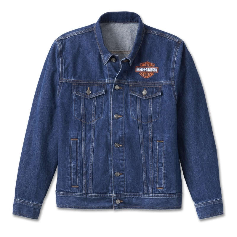Men's Denim Jacket - Medium Wash Denim - 4XL