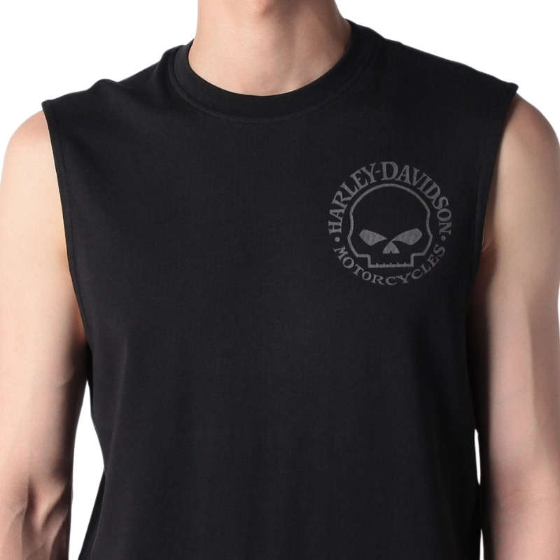 Men's Willie G Skull Muscle Tee - Black Beauty - 4XL