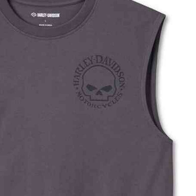 Men's Willie G Skull Muscle Tee - Blackened Pearl - 4XL
