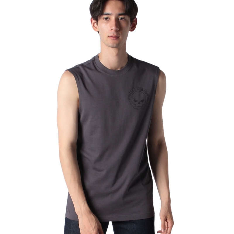 Men's Willie G Skull Muscle Tee - Blackened Pearl - 4XL