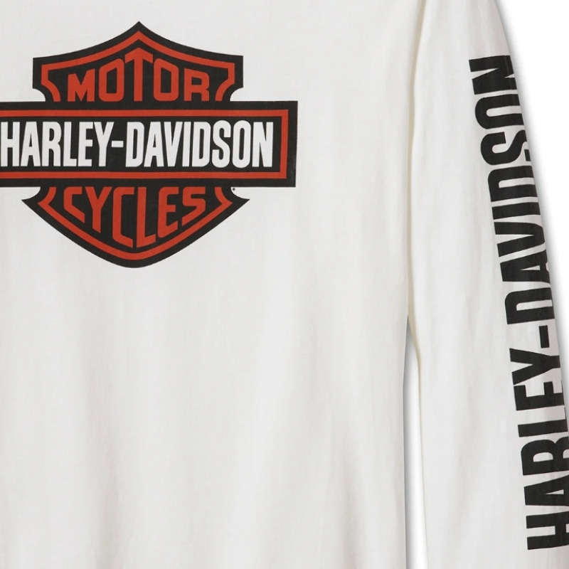 Men's Bar &amp; Shield Long Sleeve Tee - White - 4XL