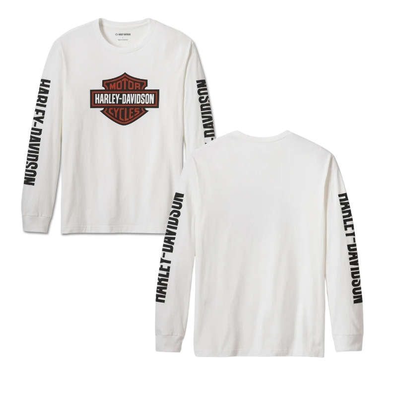 Men's Bar &amp; Shield Long Sleeve Tee - White - 4XL