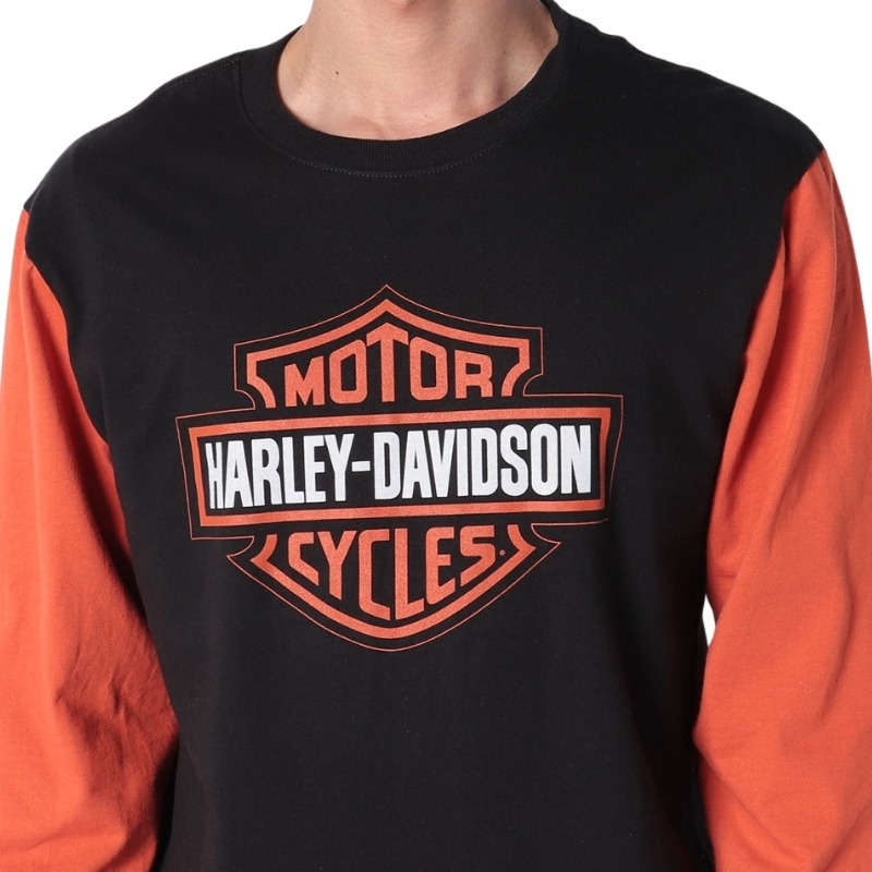 Mens Bar &amp; Shield Long Sleeve Colorblocked Raglan Tee - S
