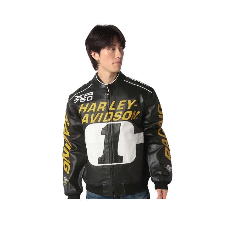 Men's Start Your Engines Leather Racing Jacket - 4XL