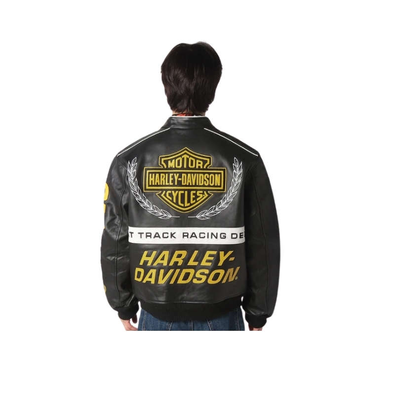 Men's Start Your Engines Leather Racing Jacket - 4XL