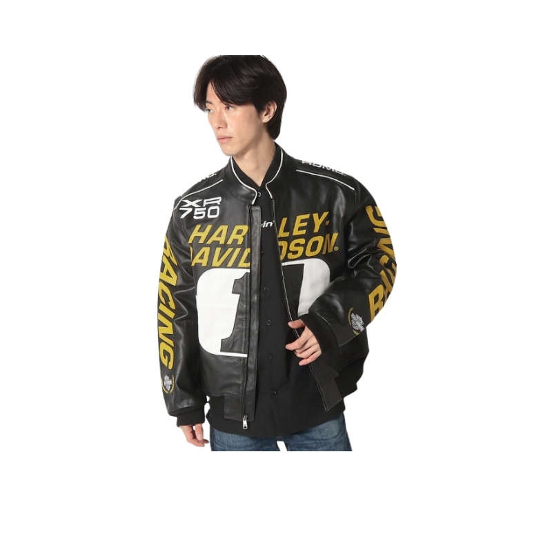 Men's Start Your Engines Leather Racing Jacket - 4XL
