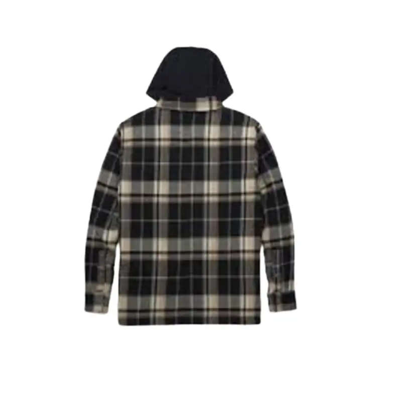 Men's Bar & Shield Removable Hood Plaid Shirt Jacket - L