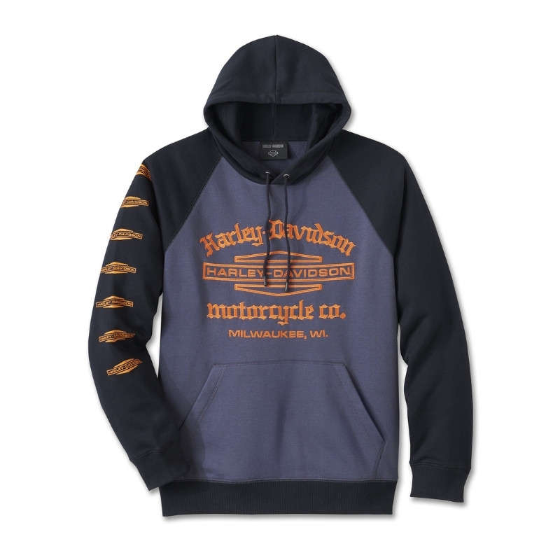 Men's Old English Stacked Bar & Shield Raglan Hoodie - M
