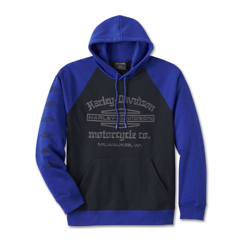 Men's Old English Stacked Bar & Shield Raglan Hoodie - 2XL