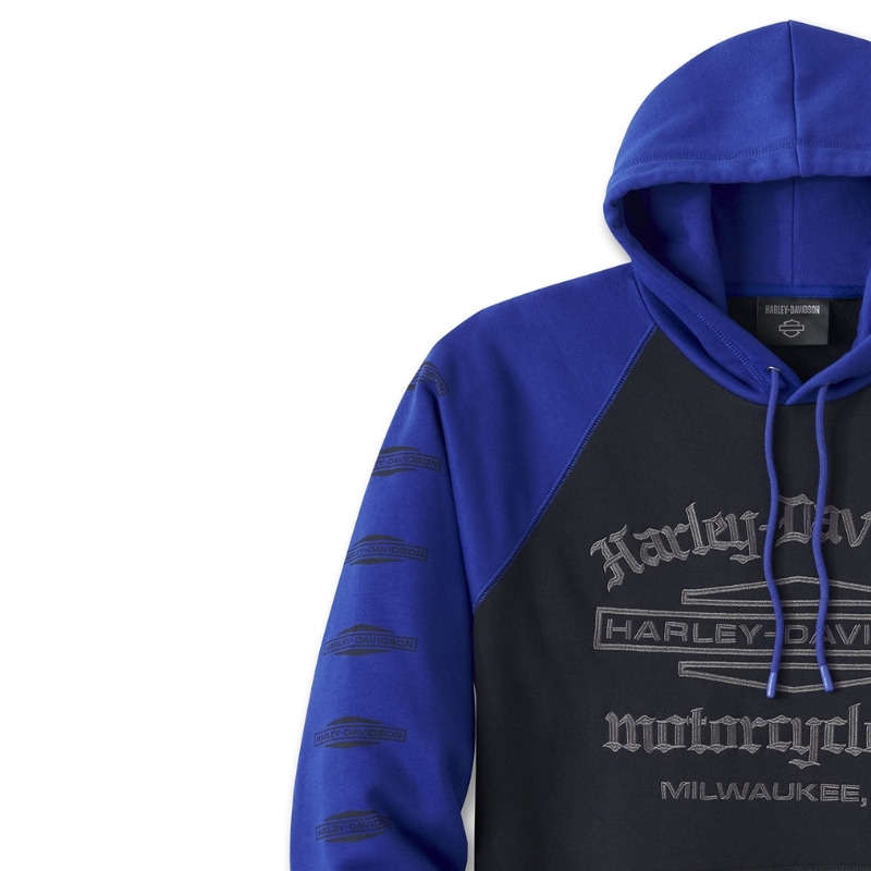 Men's Old English Stacked Bar & Shield Raglan Hoodie - 2XL