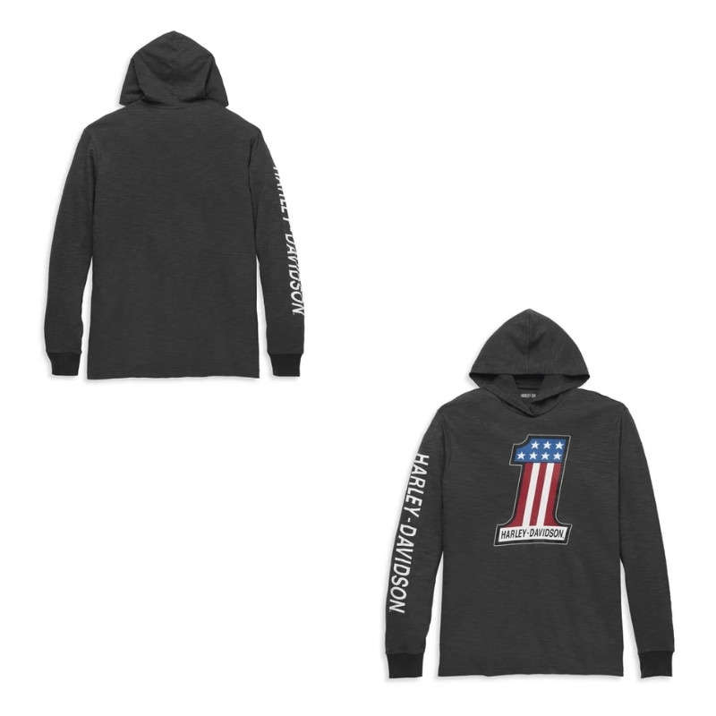 Men's #1 Race Slub Jersey Hooded Graphic Tee - XL