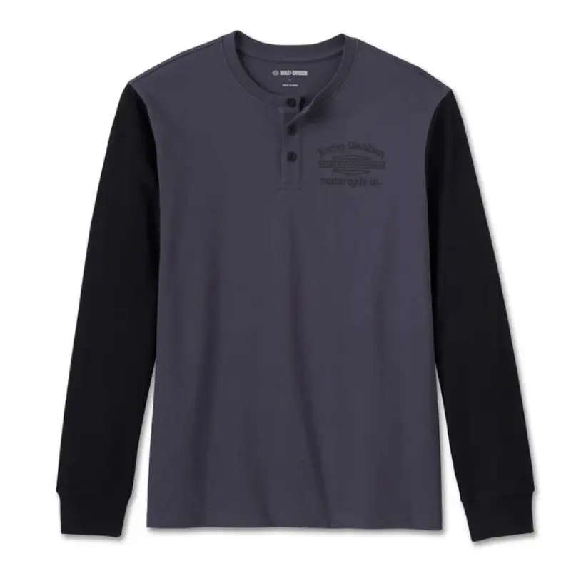 Men's Old English Stacked Bar & Shield Henley - 3XL
