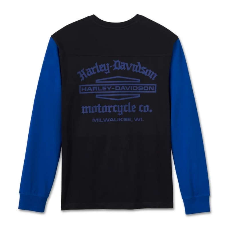 Men's Old English Stacked Bar & Shield Henley - M