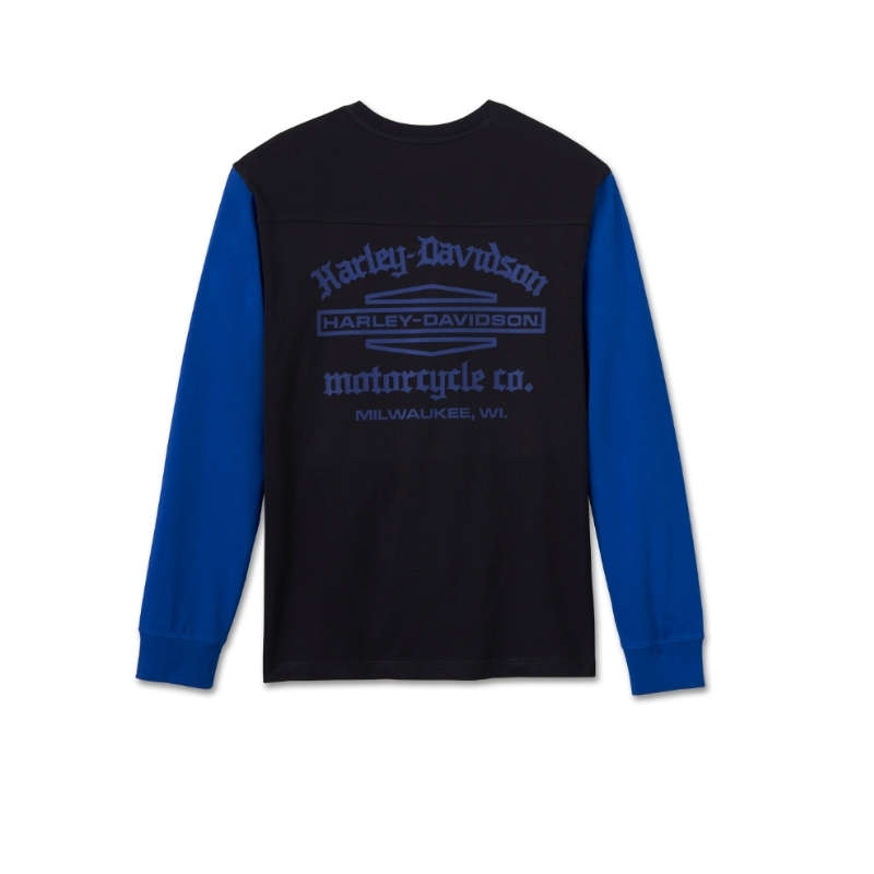 Men's Old English Stacked Bar & Shield Henley - M