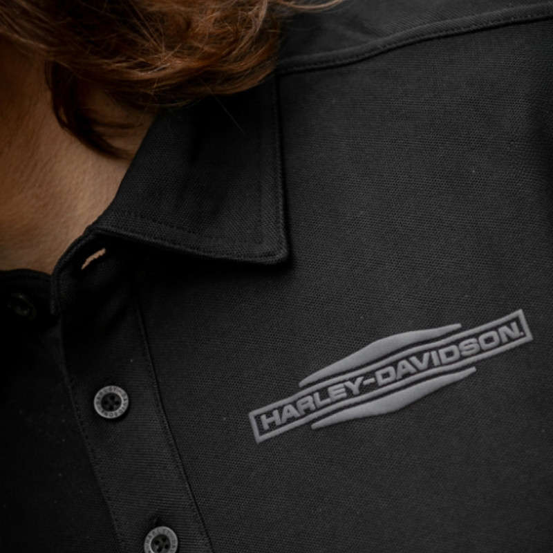 Stacked Bar & Shield Polo - L