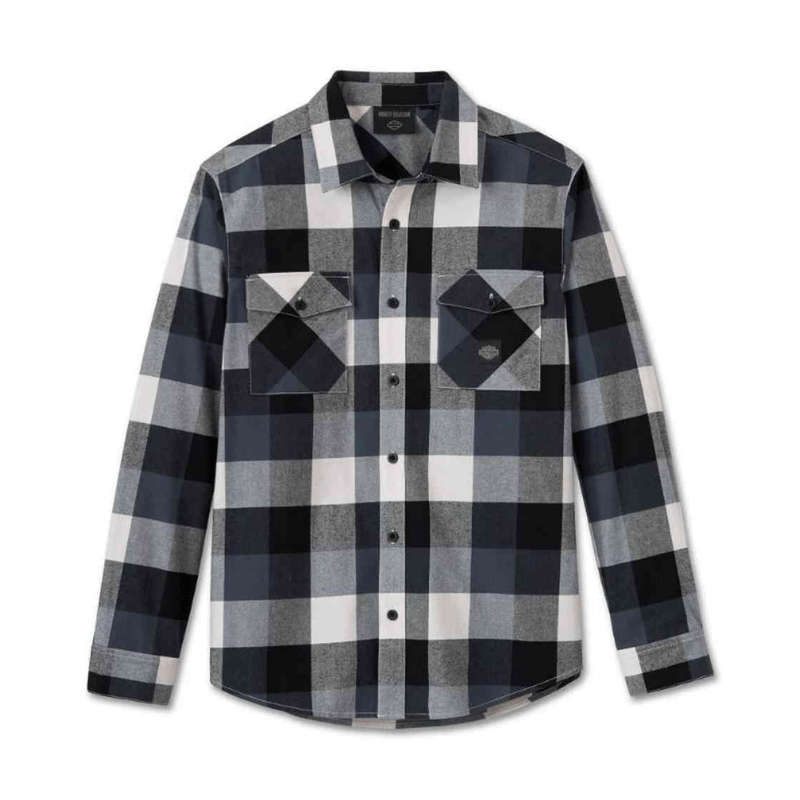 Men's Essence Long Sleeve Plaid Flannel Shirt - S