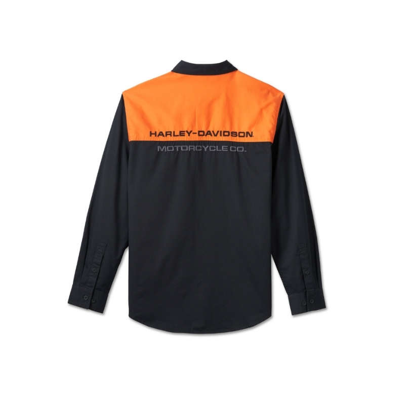 Men's Stacked Bar & Shield Long Sleeve Shirt - XL