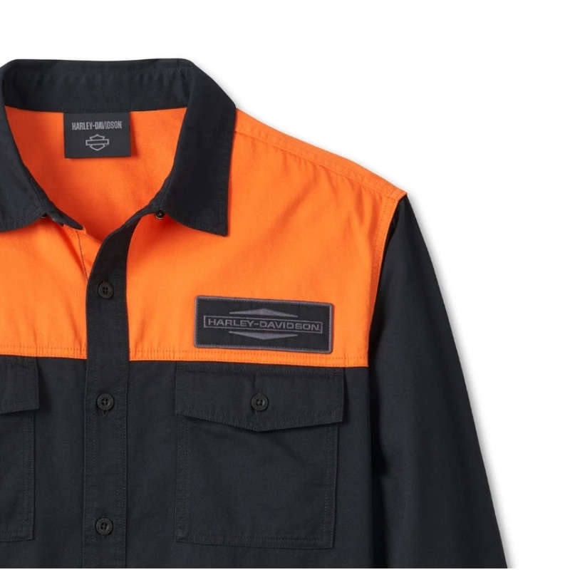 Men's Stacked Bar & Shield Long Sleeve Shirt - XL