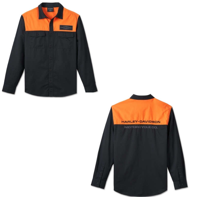 Men's Stacked Bar & Shield Long Sleeve Shirt - XL